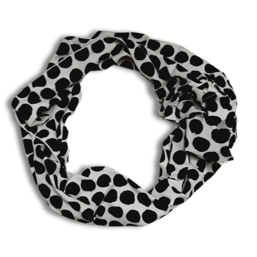 NEW - VEENA | Organic Cotton Blend Polka Dot Infinity Scarf B&W Sz OS